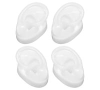 POPETPOP Modèles D'oreilles Artificielles 2 Paires Facile à Utiliser en Silicone Blanc pour Entraînement Piercing Pratique du Piercing en Institutions