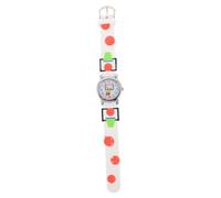 POPETPOP Montre à Motif de Basket-Ball 3D pour Garçon et Filles Bracelet Blanc en Silicone Mouvement à Quartz Précis Montre Analogique Sportive pour Garçons et Filles Apprentissage