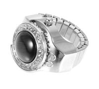 POPETPOP Montre-bague Numérique Élégante en Métal Argenté, Design Unique et Confortable, Accessoire Décontracté pour Festival et Usage Quotidien