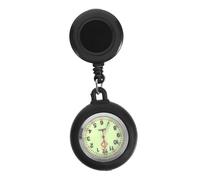POPETPOP Montre de Poche à Clip pour Infirmière Noire Silicone Design Souriant Chiffres Bien Visibles Légère pour Professionnels Santé Étudiants Hôpital Montre Compacte