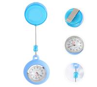 POPETPOP Montre De Poche Infirmière à Clip, Style Suspendu, Matériau Léger, Fonction Enrouleur De Badge, pour Personnel Médical, Usage Hospitalier, Couleur Bleu Clair