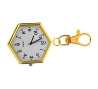 POPETPOP Montre de Poche Porte-Clés Hexagonale Dorée, Adaptée aux Étudiants en Examen, Usage Pratique et Design Épuré
