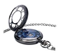 POPETPOP Montre Mécanique Vintage Noir Montre à Squelette Compacte et Précise pour Homme et Femme Rétro