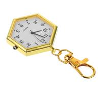 POPETPOP Montre Pendentif Porte-clés en Alliage Hexagonal avec Miroir en Verre, résistante Casse, Cadeau d'anniversaire pour Infirmiers