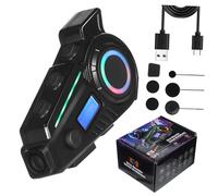 POPETPOP Motorcycle Helmet Headset with Microphone Wireless Speakers for Calls and Music Lightweight Comfortable Fit with Dynamic LED Lights for Safe Night Riding