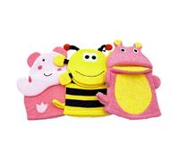 POPETPOP Moufles De Bain Éponge Pour Garçon Et Filles 3pcs Moufles De Bain Absorbant Design De Dessin Pour Tout-petits