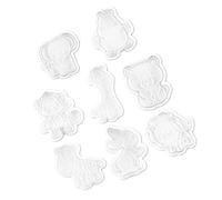POPETPOP Moule à Biscuits Animaux en Plastique Blanc, 8 Pièces, Sûr Aliments, Pâtisserie Décoration DIY Cuisine