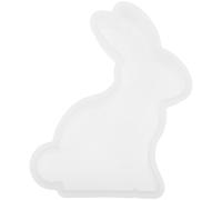 POPETPOP Moule en Silicone à Bougie de Lapin, Moule 3d Blanc Réutilisable et Flexible, Démoulage Facile, pour DIY Bougies Parfumées et Loisirs Créatifs de Pâques