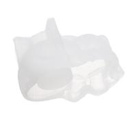 POPETPOP Moule en Silicone Transparent Blanc pour Pots de Fleurs Chat Endormi Moule pour Jardinière en Béton et Résine Époxy Compatible Plâtre et Loisirs Créatifs Décoration Intérieure