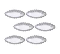 POPETPOP Moules à Tartelettes aux Œufs de Desserts Lot de 6 en Alliage D'aluminium Argenté, Antiadhésif, Pâtisserie Maison