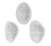 POPETPOP Moules en Silicone 3 Pièces Forme Galets pour Coulée Époxy et Fabrication Bijoux, Bougies, Plâtre, Béton, Loisirs Créatifs, Tailles Petit Moyen Grand