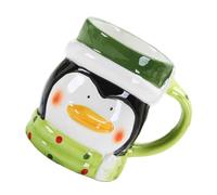 POPETPOP Mug en Céramique à Motif Pingouin de Noël, 1 Pièce, Couleur Multicolore, Capacité Standard, Tasse à Café Réutilisable pour Boissons Chaudes, Fêtes D’hiver Décoration Cuisine