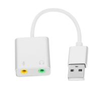 POPETPOP Multi-Use USB Audio Adapter Adaptateur Externe pour Pc Compatible avec Casque Et Microphone -and-Play pour Gaming Et Enregistrement