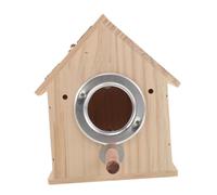 POPETPOP Nichoir Perruche Bois Naturel avec Perchoir Ventilation Espace de Reproduction Confortable pour Petits Perroquets et Pinsons