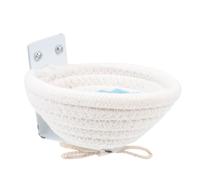 POPETPOP Nid D'oiseau Tissé Suspendu en Coton, Nid D'élevage Grand Format, Matériau sans Odeur, Décoration pour Cage à Oiseaux, Adapté aux Canaris et Petits Oiseaux de Compagnie