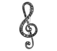 POPETPOP Notes Broche Métal Argent Épinglette de Col Design Délicat pour Femmes Bijoux de Fête Confortable à Porter