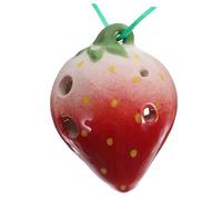 POPETPOP Ocarina Céramique Débutant Forme Fraise Portable Instrument à Vent Pratique pour Cordon et Partitions