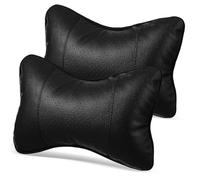 POPETPOP Oreillers Cervicaux Noirs pour Voiture 2 Pièces en Acrylique Soutien de Cou Confortable pour Conduite et Assise Prolongée