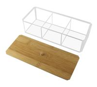 POPETPOP Organisateur Cosmétique Transparent avec Couvercle Distributeur à Compartiments pour Coton pour Salle De Bain Et Coiffeuse Rangement Pratique Et Esthétique