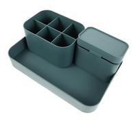 POPETPOP Organisateur de Bureau avec Plateau et Porte-stylos Boîte de Rangement pour Outils de Nail Art Maquillage et Papeterie Couleur Tons Pastel Verte Polyvalent pour Bureau et Salle de