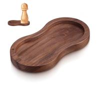 POPETPOP Organisateur de Comptoir en Bois Ton Noyer, Plateau Compact et Design Moderne pour Moulin à Sel et Poivre, Rangement Espace Optimisé Cuisine ou Vanity