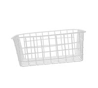 POPETPOP Organisateur De Congélateur En Fil Métallique 28x21,5x12 Cm Blanc, Panier De Rangement Pour Fruits Et Légumes, Conteneur De Stockage Pratique Pour Réfrigérateur Et Coffre Congélateur