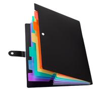 POPETPOP Organisateur de Fichiers Portable Noir en PP, Dossier Accordéon Spécialement Conçu pour Papiers Format A4, pour Organiser Reçus et Cartes Travail