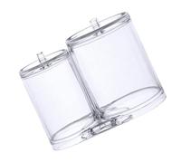 POPETPOP Organisateur Transparent pour Cotons-Tiges et Accessoires de Maquillage, Boîte Solide Couvercle, Adaptée pour Salle de Bain et Rangement de Petits Articles