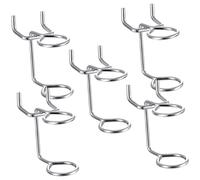 POPETPOP Organisateurs de Tournevis Crochets Doubles Anneaux 5pcs pour Panneau Perforé pour Rangement D'outils en Fer Argenté la Maison Atelier