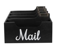 POPETPOP Organiseur de Courrier en Bois Boîte de Rangement Bureau Compacte Porte-Lettres Multifonction Plateau à Lettres pour Documents Panier de Bureau Pratique pour Organisation des