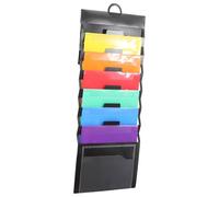 POPETPOP Organiseur Mural de Dossiers Noir à Compartiments Trieur Suspendu Multi-Poches pour Bureau Sac de Rangement Portable Résistant et Pratique