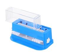 POPETPOP Organiseur Pratique Bâtonnets Enduits pour Salle de Bain ou Coiffeuse Boîte de Rangement Transparente et Distributeur Bleu Compact