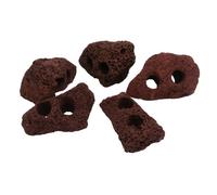 POPETPOP Ornement Daquarium en Pierre Volcanique Accessoires pour Aquarium Herbe Et Doubles Trous pour Aquarium Décoratif