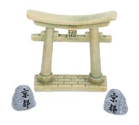 POPETPOP Ornement de Simulation Porte Torii Miniature en Résine pour Aquarium, Décor Mini Paysage, 1 Set pour Décoration Maison ou Bureau, Accessoire Aquarium Unique