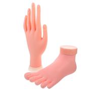 POPETPOP Outil Ongle 2 Pièces pour Pratique Manucure et Pédicure, Modèle Main Gauche et Pied Gauche en Plastique Solide, pour Apprentissage des Ongles Couleur Aléatoire