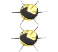 POPETPOP Outils à Points pour Ongles 2 Pièces - Stylo à Points en Acrylique Noir et Jaune - Accessoires Nail Art Précis pour Décoration Détaillée, Dotting Pen Multi-usages pour Manucure