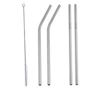 POPETPOP Pailles Réutilisables pour Boissons Froides avec Brosse de Nettoyage Pailles et Courbées Adaptées à Gobelets et Écologiques pour et Cocktails