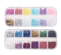 POPETPOP Paillettes Brillantes D'étoile Croisée Pvc pour Manucure Pailletée, 2 Sets, Haute Brillance, Création D'ongles Uniques, pour Fêtes D'anniversaire et DIY