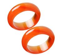 POPETPOP Paire de Bagues Design Unique en Cornaline Orange Alliances Légères et Confortables pour Femmes pour Anniversaires et Rendez-