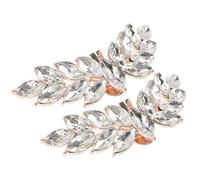 POPETPOP Paire de Clips de Chaussures en Alliage Forme Aile Ornés de Cristaux Dorés, Décoration Élégante pour Chaussures de Mariage, pour Soirées et Anniversaires