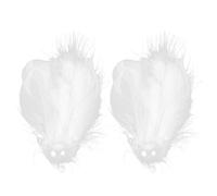 POPETPOP Paire de Pinces à Cheveux Blanches Légères Plume Décorations Ornement pour Accessoires de Cheveux de Mariage Élégants et Minimalistes, pour Mariage et Bal