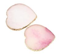 POPETPOP Palette de Mélange en Résine pour Nail Art Lot de 2 Pièces Plateau de Cœur Bordure Dorée Support Compact et Facile à Nettoyer pour Manucure Professionnelle Domicile