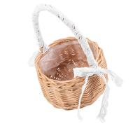 POPETPOP Panier à Fleurs Tressé Main en Rotin Léger Poignée, Style Ferme Moderne et Rustique, Panier Décoratif Polyvalent pour Mariage ou Usage DIY Chez