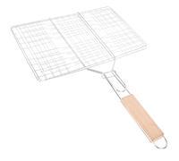 POPETPOP Panier à Grillades pour Barbecue Poisson Et Hamburger, Usage Camping Extérieur, Maille en Fer Grosse Taille 45x31x19 Cm, Poignée Anti-brûlure, Grille à Viande Et Légumes Cuisson Uniforme