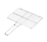 POPETPOP Panier Barbecue Acier Inoxydable avec Poignée Grillade Antiadhésive pour Poisson Filet de Cuisson Robuste et Facile à Nettoyer Accessoire Barbecue Extérieur Portable