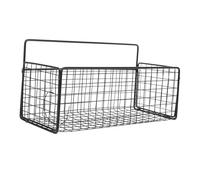 POPETPOP Panier de Bain Mural en Fer Noir Petit Format Organisateur de Salle de Bain Robuste Étagère Suspendue Polyvalente Cuisine Rangement Mural sans Perçage