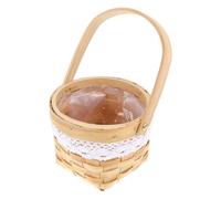 POPETPOP Panier de Fleurs Tressé en Bois Beige, Décoratif et Multifonction | Rangement pour Plantes et Aliments, Style Maison de Campagne Moderne, Salon ou Présent, Design Délicat
