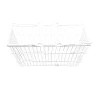 POPETPOP Panier de Rangement Portable pour Courses Poignée en Fer Blanc | Léger et Résistant à L’usure, Usage Maison Cuisine, Format Portable, Couleur Blanche