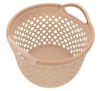 POPETPOP Panier de Rangement Pratique en Plastique Imperméable Petit Format Couleur Café Clair Panier Tressé Ajouré pour Table Organisation Maison Salle de Bain et Bureau 1 Pièce
