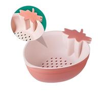 POPETPOP Panier Égouttoir à Double Couche en Plastique Rouge Jujube, Passoire Cuisine Multifonction pour Fruits et Légumes, Bassine Amovible Facile à Nettoyer, 1 Pièce Réutilisable